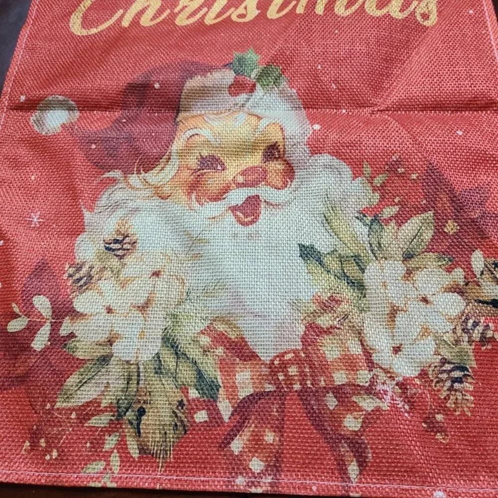 Christmas Table Runner Red Santa Decor Holiday Decoration Decorative Cloth